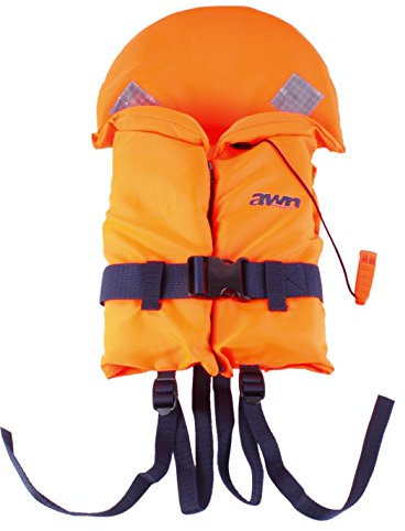 awn Rettungsweste BRAVISSIMO 30–40 kg, Schwimmweste für Kinder, Jugendliche & Erwachsene, mit Kragen, Signalpfeife und Reflektoren