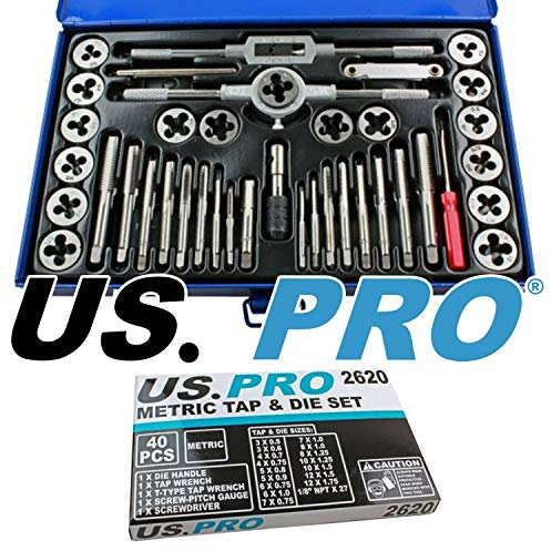 US PRO 24-teiliges UNC/UNF-Gewindeschneider-Set 2621