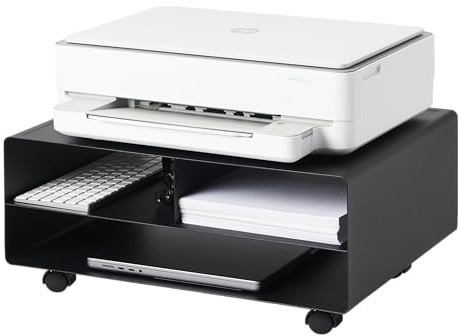 YAMAZAKI Home Tower Desktop Printer Stand - Computer Accessory Office Organizer - Steel