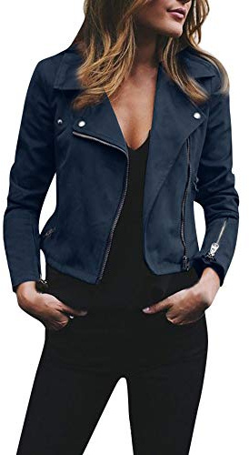 Veste en Suédine Marron Femme Petite,Overdose 2019 Hiver Soldes Manteau Court en Cuir Perfecto Femmes Blouson Casual Outwear