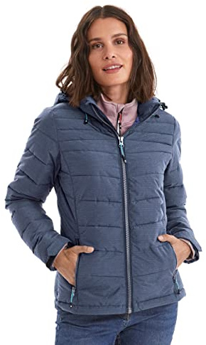 Killtec Damen Jacke In Daunenoptik Skane WMN Quilted JCKT A - Damenjacke mit abzippbarer Kapuze - Übergangsjacke ist wasserabweisend - Steppjacke, dunkelnavy, 44, 35615-000