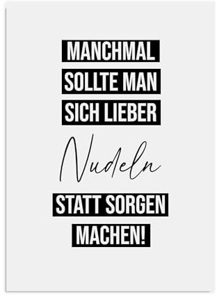 Nastami Postkarte Manchmal sollte man sich lieber Nudeln statt Sorgen machen Postkarte SPRÜCHE lustig