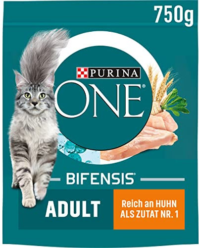PURINA ONE BIFENSIS Adult Katzenfutter trocken, reich an Huhn, 6er Pack (6 x 750g)