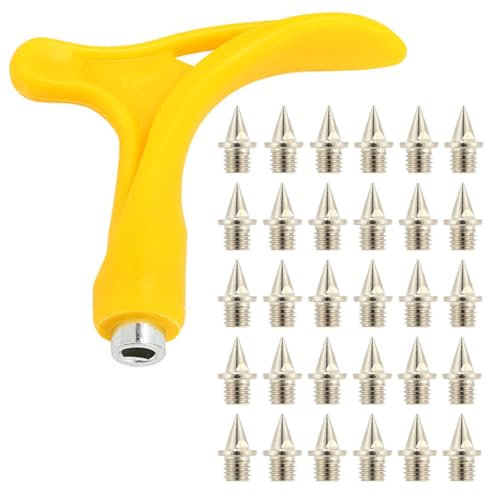 Reccisokz 30 Pièces Clous Avec Clous,Goupilles De Rail En Acier Inoxydable De 6 Mm Avec Clé à Clous 1 Pièce,Clous De Rechange Pour Baskets,Chaussures De Jogging