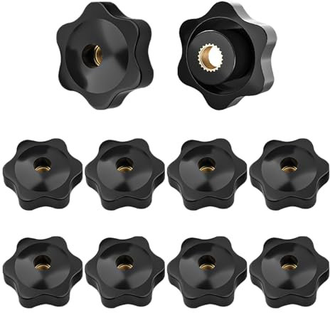 Lvjkes 10 pièces Boutons Star M6, Filetage Femelle de Serrage de Bouton, Diamètre extérieur 31 mm, écrou moleté, aux équipements industriels, à lélectrotechnique et aux équipements de transport