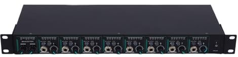 Sorandy Hörlurförstärkare, Bärbar Stereo -hörlurar Distributör, 8 -kanal Stereo ljudförstärkare, Jacks 3,5 Mm & 6,35 Mm, Idealisk för Inspelningsstudior, Streaming, Band, Ljudblandare (EU)