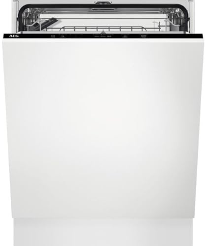 AEG AirDry Integrated Standard Dishwasher - Black with Sliding Door Fixing Kit - D Rated