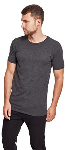 Urban Classics Men's Fitted Stretch Tee T-Shirt, Charcoal, L