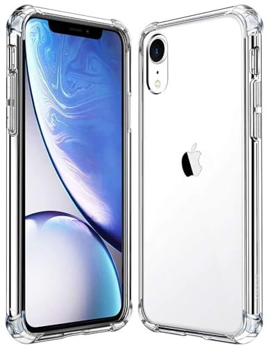 Hually Case Compatible with iPhone XR (6.1-Inch), Ultra Slim Clear XR Case with Anti-Scratch Hard PC Back and Shock-Proof Soft TPU Bumper Cover for iPhone XR -Transparent