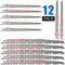 Hanida Reciprocating Saw Blade Set 12 Pack, 9-Inch 5-Pack and 6-Inch 7-Pack Sabre Saw Blades CRV Pruning Saw Blades for Metal and Wood Cutting