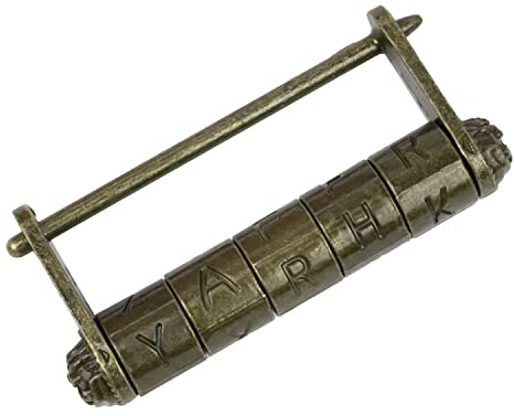 HMF antikt kinesiskt kombinationslås hänglås | bokstäver | 8 x 3,5 x 1,5 cm | guld