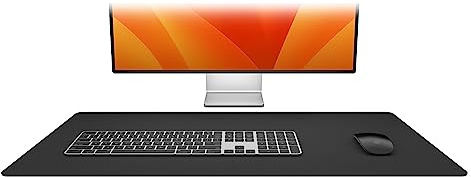 Twelve South Sustainable Leather Large Desk Pad - Desk Mat for Computer, Mouse Traction Surface, Desk Protector, Large Mouse Pad, Moisture and Heat Resistant, Non-Slip Desk Pad, Spill Resistant, Black