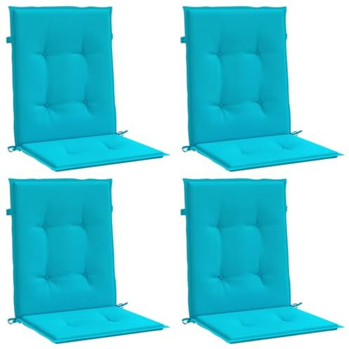 vidaXL Niedriglehner Auflage 4 STK., Sitzkissen für Gartenmöbel Hocker Ottomanen, Wasserabweisendes Sitzpolster, Sitzauflage Stuhlauflage, Türkis Stoff