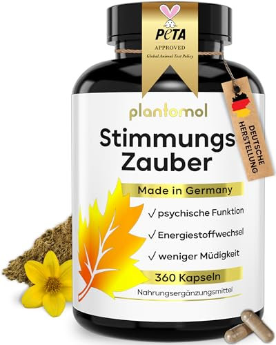 360 Johanniskraut Kapseln hochdosiert - 1000mg Johanniskraut-Extrakt mit GABA & L-Tryptophan - pflanzlicher Stimmungsaufheller hochdosiert - Stimmungszauber - 6 Monatsvorrat