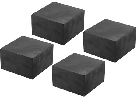 PATIKIL Rubber Anti-Vibration Pads, 2 Pcs Square Vibration Isolation Mats 4 x 4 x 2.4 for HVAC Air Conditioner Air Compressor Washer Dryer, Black