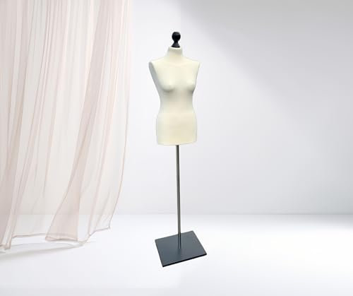 LUSORIA Schneiderpuppe, Schneiderbüste weiblich Ecru/schwarzer Standfuß (L 40/42)