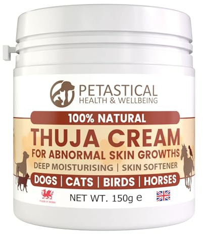 Petastical Thuja Cream for Dogs, Cats, Horse, Birds - Cooling Skin Care, Deep Moisturising, Traditionally used for Abnormal Skin Growth, Warts, Sarcoids - All Natural - Made in UK