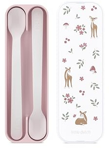 Mepal - Fütterlöffel Mio Little Dutch - Babylöffel - Kleinkind Fütterlöffel - Spülmaschinengeeignet & BPA frei - 2er Set - Fairy Garden