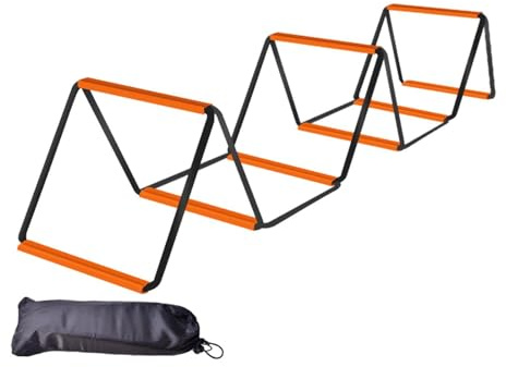 LeeQinersw Portable Soccer Ladder for Coordination And Balance Exercises, 8 Grids with Bag