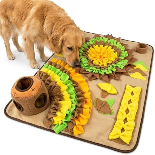 Dog Snuffle Mat Large, 80x60 cm Interactive Dog Puzzle Toy, Slow Feeder Puppy Snuffle Mat for Anxiety Relief & Boredom, Encourages Natural Foraging Skills, Mental Stimulation & Slow Feeding Game