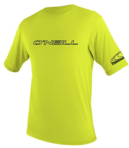 O'Neill Youth Basic Skins Short Sleeve Sun Shirt UPF 50+ Sun Protection, Rash Prevention for Surfing and All Water Activities, Lime, 16