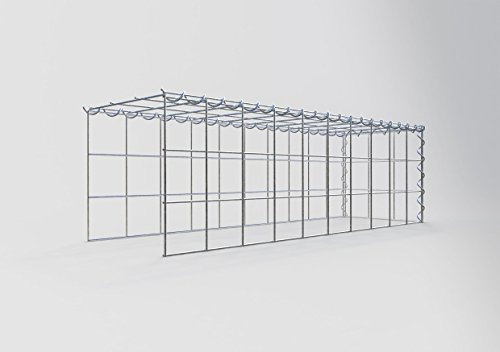 GABIONA Cesta para piedra (rectangular, malla de 10 x 10 cm, profundidad de 30 cm, cesta de cultivo tipo 4, cierre en espiral, galvanizada (100 x 30 x 30 cm)