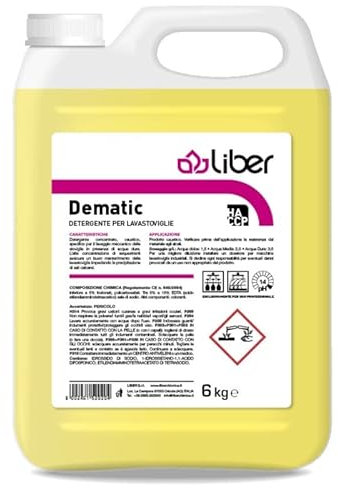 Detergente concentrato caustico per lavaggio meccanico delle stoviglie dematic 6 kg
