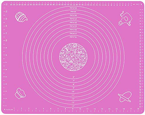Taylor & Brown Silicone Baking Mats with Measurements, Large Full Size 40x60cm Non-Stick Pastry Mat for Rolling Dough (Non-Slip, BPA-Free, Heat Resistant) (Pink)