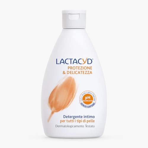 Lactacyd Protezione & Delicatezza, Detergente Intimo per Tutti i Tipi di Pelle, Formula Senza Sapone, con Siero di Latte Rigenerante, 6 Flaconi da 300 Ml (può variare)