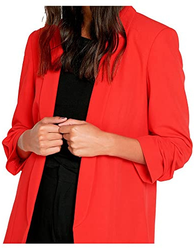 PIECES Damen Pcboss Noos 3/4 Blazer, High Risk Red,XS
