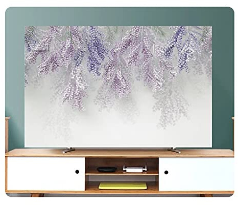 Uvency 80In Hanging Desktop Curved Screen Universal Tv Cover Dust Cover Cloth Indoor Cover Type Tv Screen Protector Bedroom Living Room Decoration Television/A348/80In
