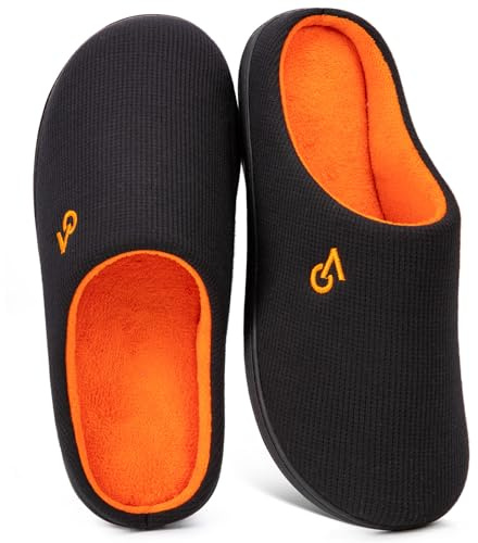 VeraCosy Hommes Chaussons à mémoire de Forme Bicolore | Mousse Mémoire, Lavable En Machine, Cadeaux Pour Papa, Semelle Antidérapante, Léger, Intérieur Et Extérieur