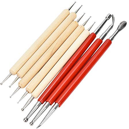 Herramienta de Repujado de Hilo de Ganchillo de Algodón, 8 Uds., Herramienta Diy Leatherftg Stylus, Cuchara, Juego de Bolígrafo de Punta de Doble Cabeza