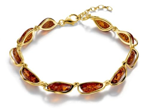 Copal Bracciale Di Ambra Con Chiusura Regolabile Per Donne Realizzato In EU Con Confezione Regalo