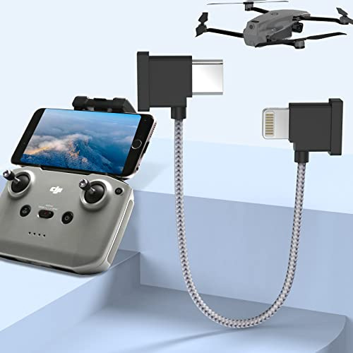 MTAKYI USB C till IOS telefonkabel, drönare adapterkabel, 15 cm fjärrkontroll Lightning till Type-C, rät vinkel för DJI Mavic Air 2 fjärrkontroll och iPhone-enhet.