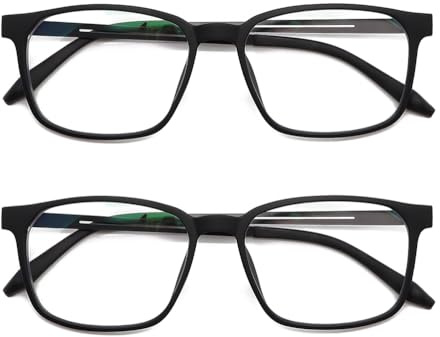 IEYELUUK Lesebrille Extra Breit, 2er Pack Blaulichtfilter, Dioptrien +1.5