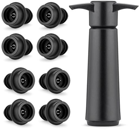 QINGYIWL Pompa Salvavino, Pompa Sottovuoto per Vino con 8 Tappi per Vino Riutilizzabile, Pompa Vuoto per Vino per Mantenere il Vino fresco