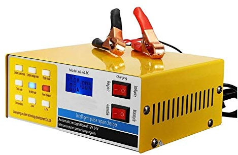 YETGFBH Autobatterie LadegeräT 250V 200AH smart Pulse Automatische Reparatur 12 / 24V Autobatterie-Ladegerät 5 Stufe intelligente Lade for LKW-Motorrad Starthilfe Powerbank FüR Pkw