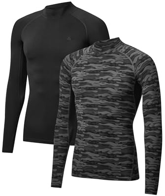 DANISH ENDURANCE Kompressionströja för Män, Snabbtorkande, [Pack Size] | Kompressionströja, snabbtorkande, andningsbar och stödjande passform, för gym, löpning & träning
