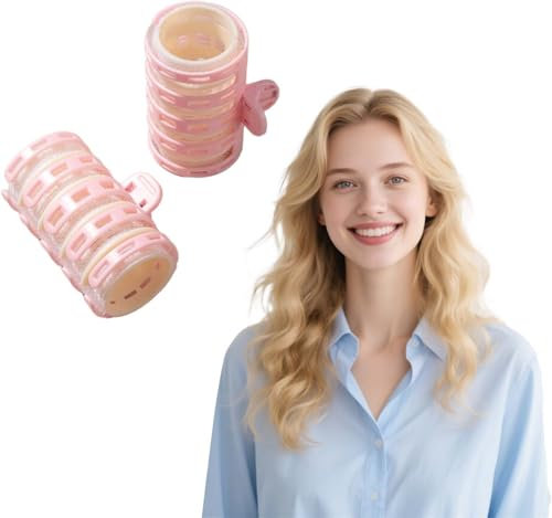 Flomiara 2 Pack Hair Curlers Rollers with Clips, Daily use Volume Clip, Duckbill Clips Hair Rollers for Long Medium Short Thick Fine Volume Bangs, Rollers for Hair Curling
