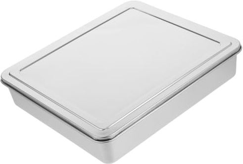 FONDOTIN Eckige Kuchenform Aus Edelstahl Mit Deckel Robuste Backform Für Kuchen Brownies Und Aufläufe Vielseitig Einsetzbares Bakeware Zuhause Und Gewerbe