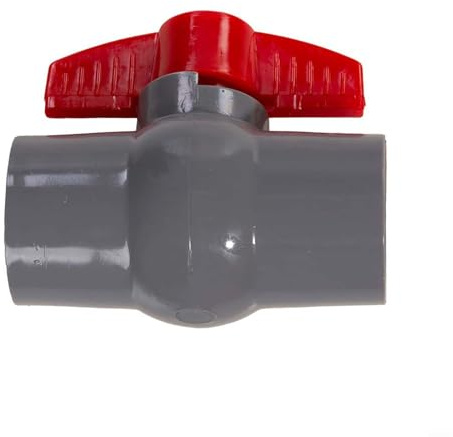 Ball Valve PVC with Sliding Socket Connector for Water Pipes, Sizes 20 25 32 40 50mm, Suitable for Flow Control in Plumbing and Liquid Transfer (40mm)