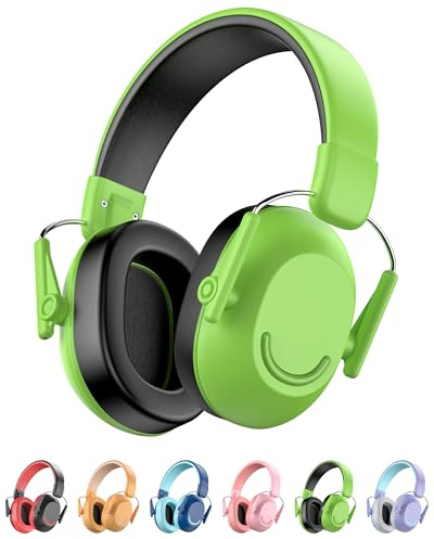 Link Dream Cuffie Antirumore Bambini SNR 30dB, Cuffie Insonorizzanti e Protettive Antirumore per Bambini 3–16 Anni, Cuffie Isolamento Acustico per Lavoro, Viaggi, Concerti, Studio, Verde, 1 Pezzo