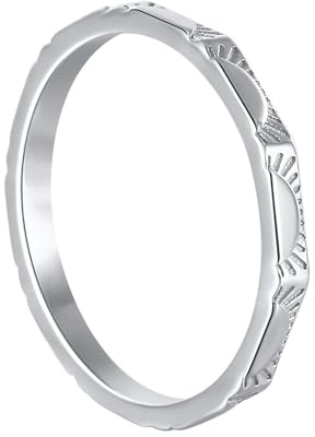 Lirzxin Jubileumsringar för kvinnor, förlovningsring 18K vitt guld delikat design sol bröllopsringar vitt guld för mamma, flickvän, brud