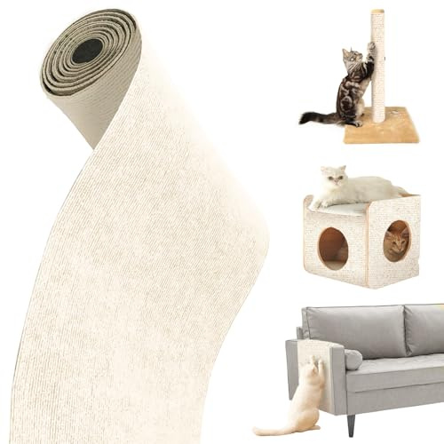 dellyy Självhäftande klösmatta kattvägg, klösskydd soffa katt, klösmatta katt, klösmatta vägg, klösmatta för katter, klättring katt scratcher 300 × 40 cm, för mattor soffor möbler