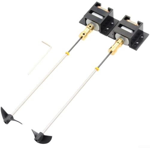 ZYNCUE 130 Motor RC Kit de transmisión de barco para modelos de barcos – Incluye asiento de motor, eje de 2.0 mm, hélices y acoplamiento de cobre