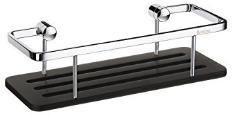 Smedbo DK3003 Sideline Seifenkorb mit Oberfläche Solide Messing/Kupfer/Zink silber/schwarz 25 x 9,5 x 6 cm