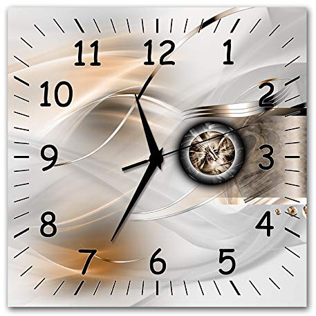 Bilder-Manufaktur BM Funk Quarz Wanduhr Funkwanduhr Funkwanduhren Funkuhr Funkuhren kein Ticken lautlos geräuschlos leise modern ohne Tickgeräusche groÃŸ XXL Wohnzimmer Küche Digital Art 9471-1a SZ