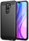 Max Power Digital Funda para móvil Xiaomi Redmi 9 Carcasa Protectora Antigolpes Silicona Negra Diseño Fibra de Carbono Resistente Absorción de Choque [Compatible Carga Inalámbrica]