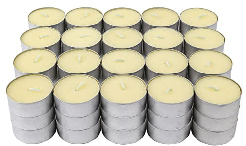 Lumini Profumate, 60 Unità Tealight Colore Crema Candele Lumini Aromatiche - Vaniglia